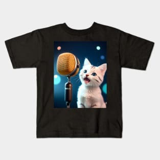 Singing Cat - Modern Digital Art Kids T-Shirt